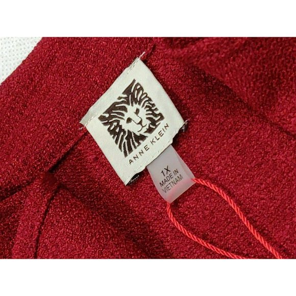 Anne Klein Womens Jacket Plus Size 1X Red Open - Picture 13 of 14